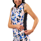 Women's Front Zip Mock Neck Sun Tank