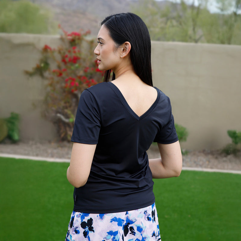 Women's Short Sleeve Reverse Neck Tee