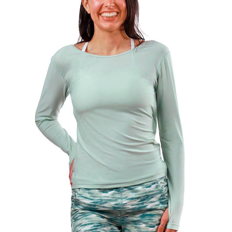 Women's Long Sleeve Reverse Neck Sun & Swim Shirt