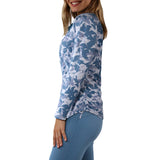 Women's Long Sleeve Half Zip Ruched Sun Shirt