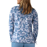 Women's Long Sleeve Half Zip Ruched Sun Shirt