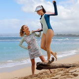 Women's Long Sleeve Half Zip Swimsuit