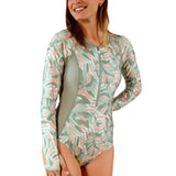 Women's Long Sleeve Half Zip Swimsuit