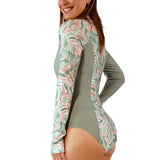Women's Long Sleeve Half Zip Swimsuit