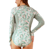 Women's Long Sleeve Half Zip Swimsuit