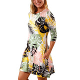 Women's 3/4 Sleeve Swing Dress