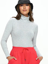 Ribbed Mock Neck Bodysuit