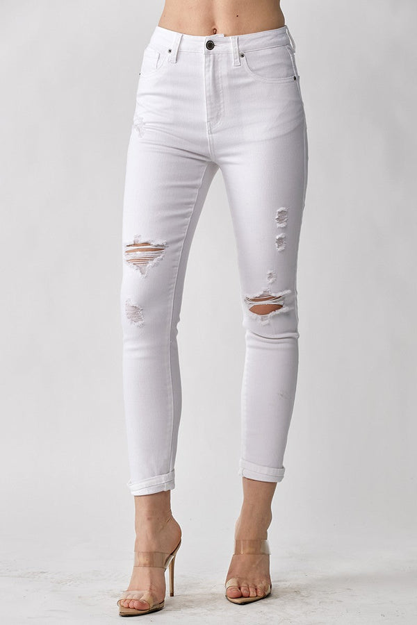 Risen DISTRESSED WHITE SKINNY