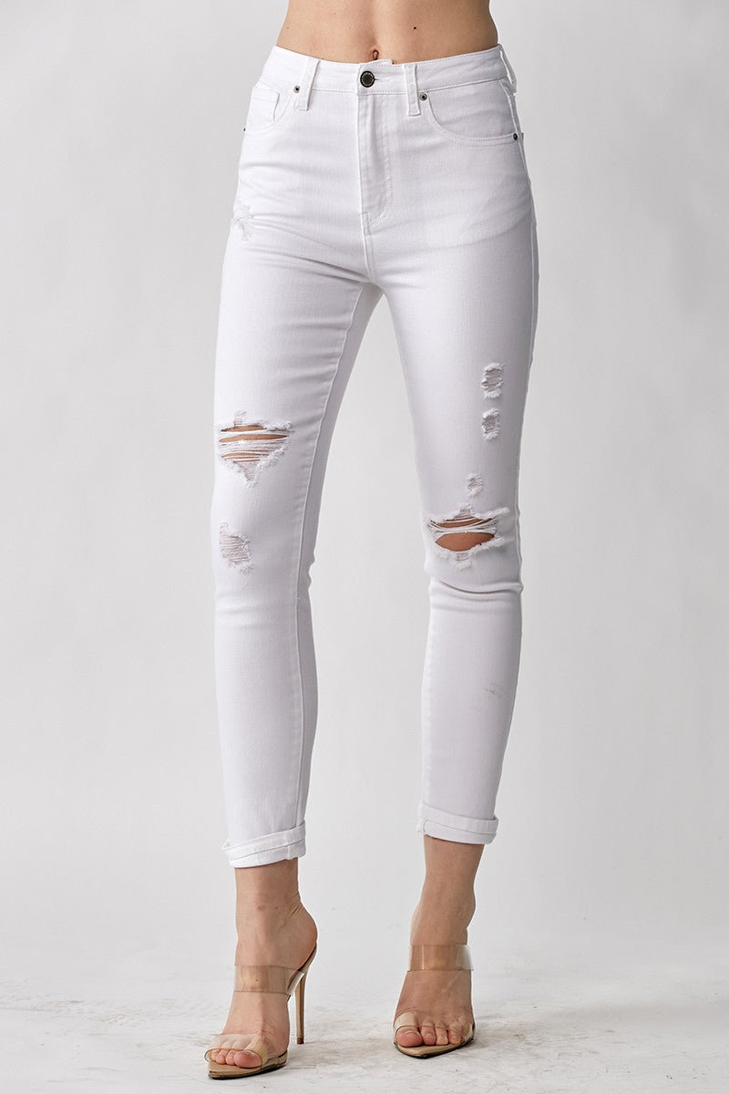 Risen DISTRESSED WHITE SKINNY