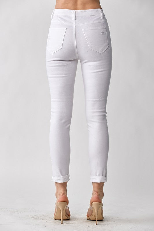 Risen DISTRESSED WHITE SKINNY