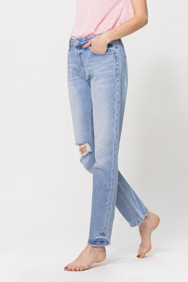 High Rise Stretch Boyfriend Jeans
