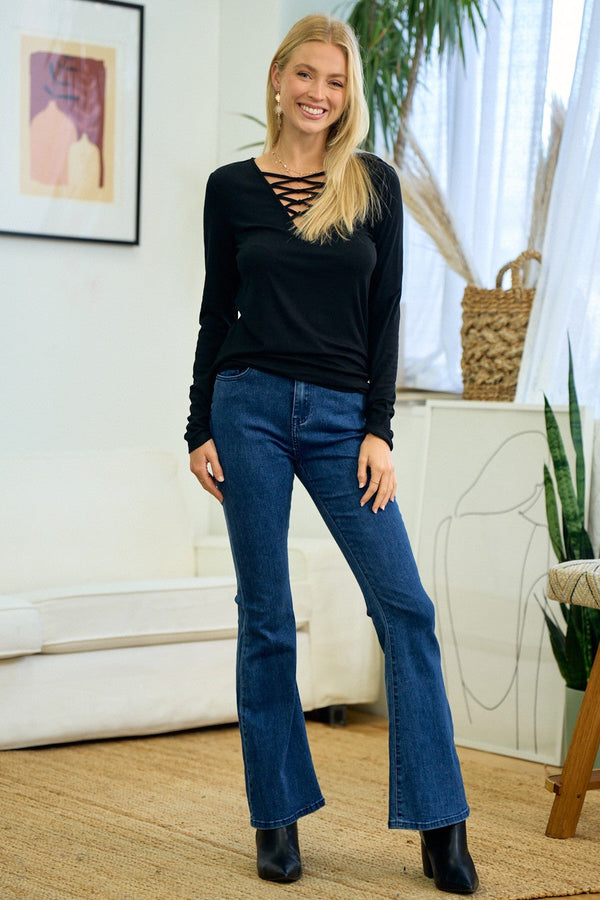 STRAPPY NECK KNIT TOP