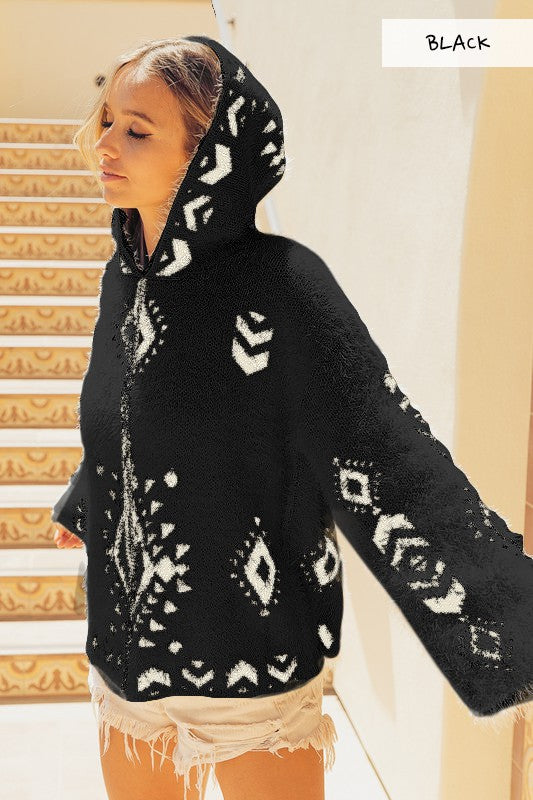Aztec print hoodie