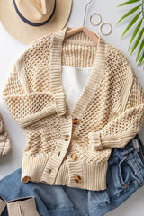 Open Knit V-Neck Cardigan