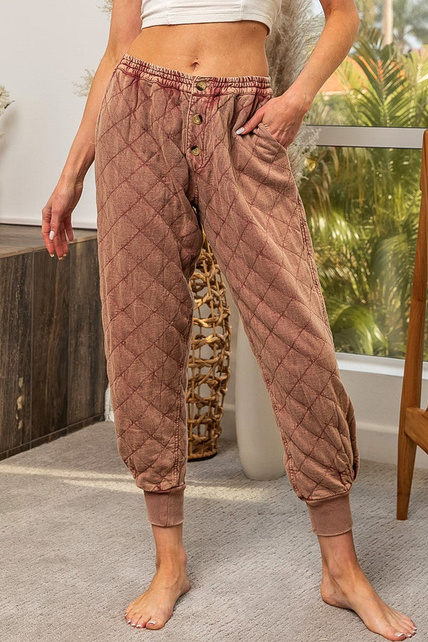 Mineral Washed Quilted Joggers