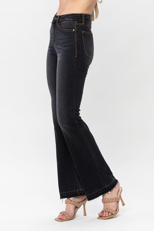 Judy Blue Black HW Release Hem Slim Bootcut