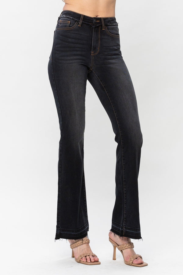 Judy Blue Black HW Release Hem Slim Bootcut