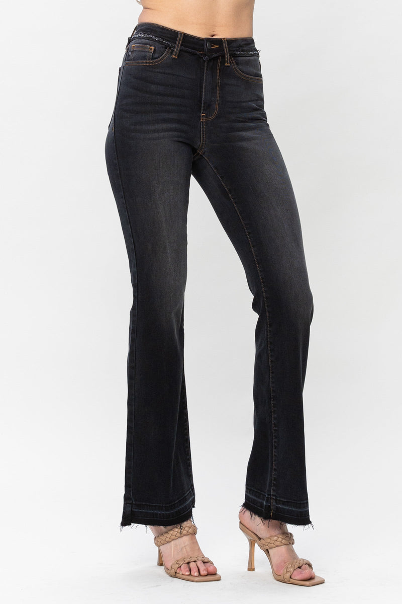 Judy Blue Black HW Release Hem Slim Bootcut