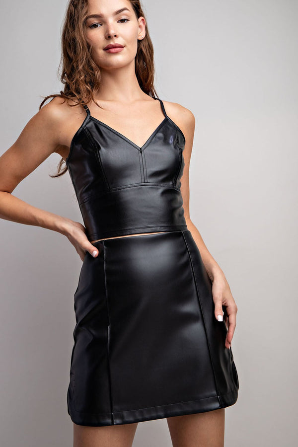 Skirt pleather pencil