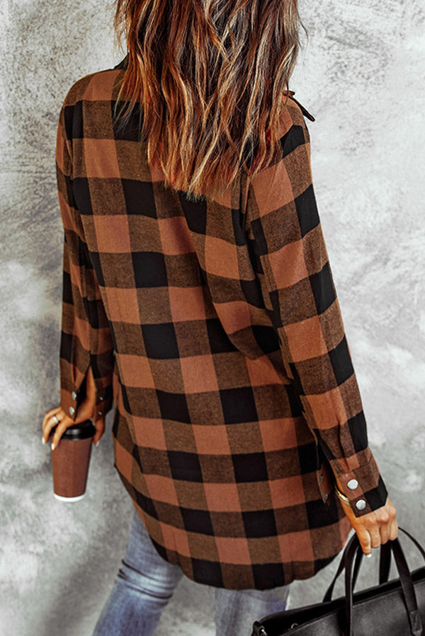 Collared Plaid Long Shirt