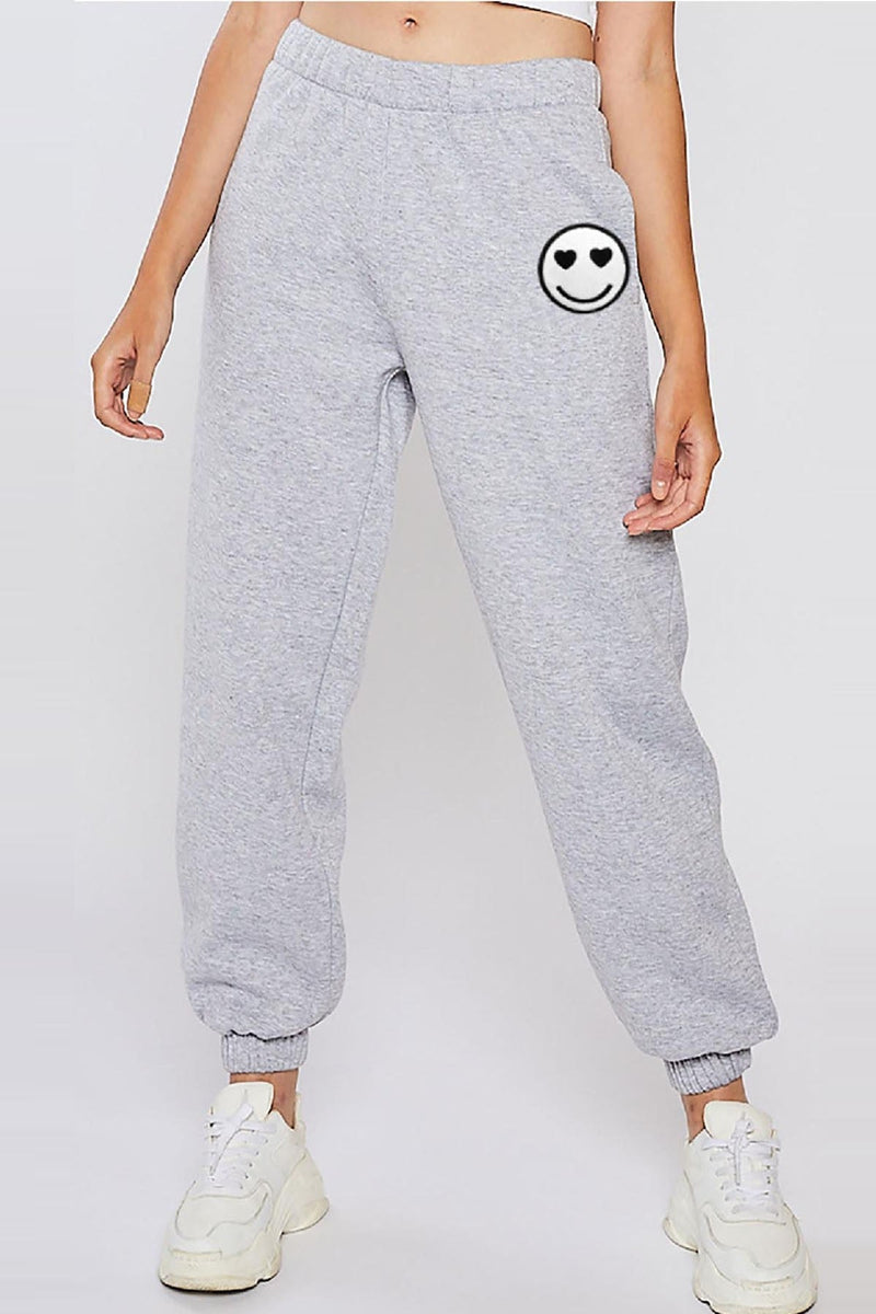 Fleece Basic Jogger w/Smiley Face