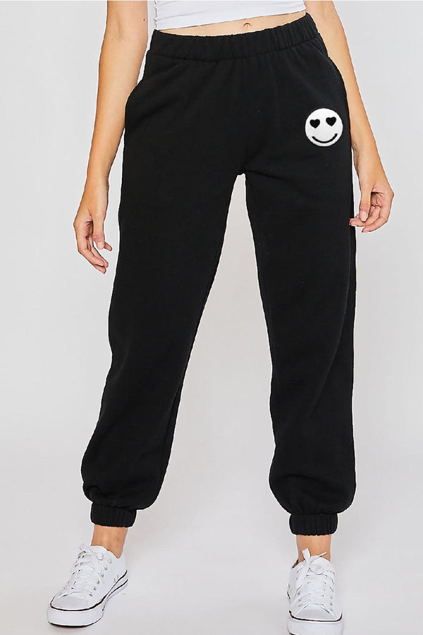 Fleece Basic Jogger w/Smiley Face