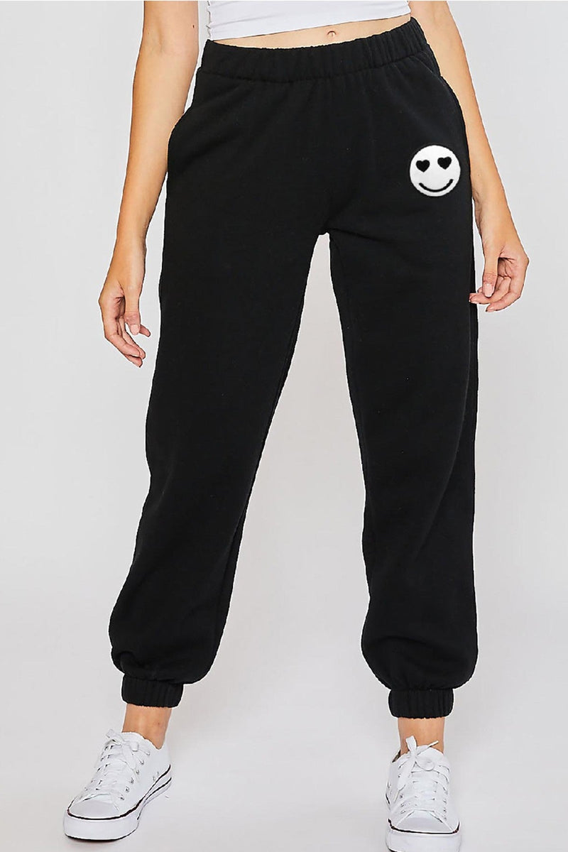 Fleece Basic Jogger w/Smiley Face