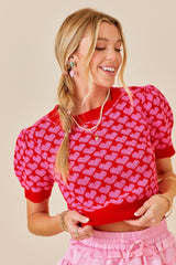 Heart sweater cropped