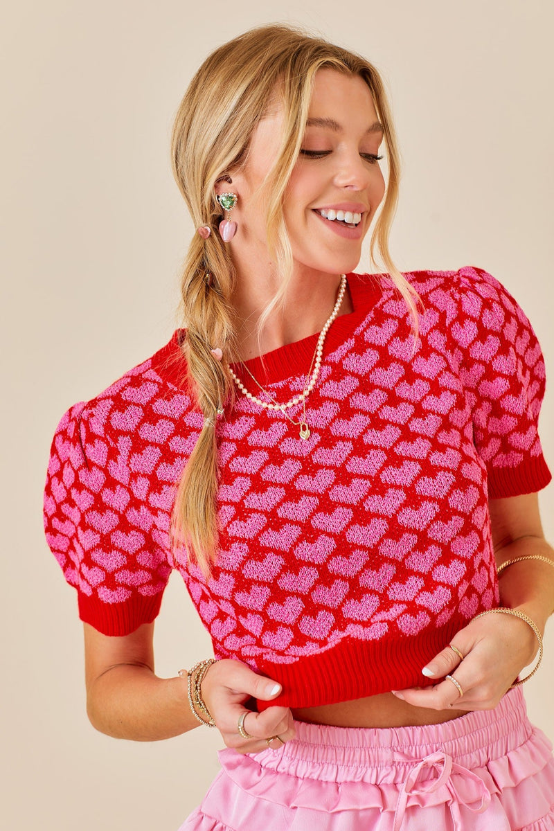 Heart sweater cropped