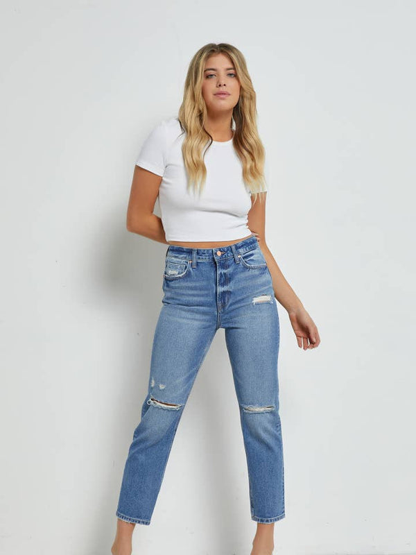 Jean Mica Super High Straight Crop
