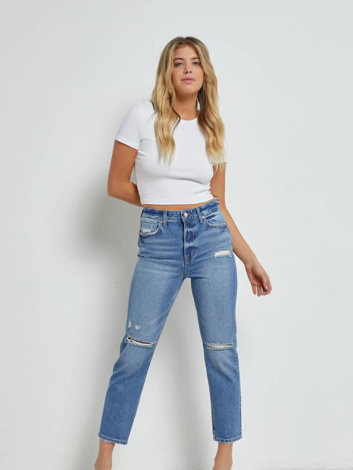 Jean Mica Super High Straight Crop