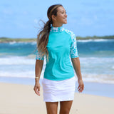 Women's Aloha Short Sleeve Sun & Swim Shirt