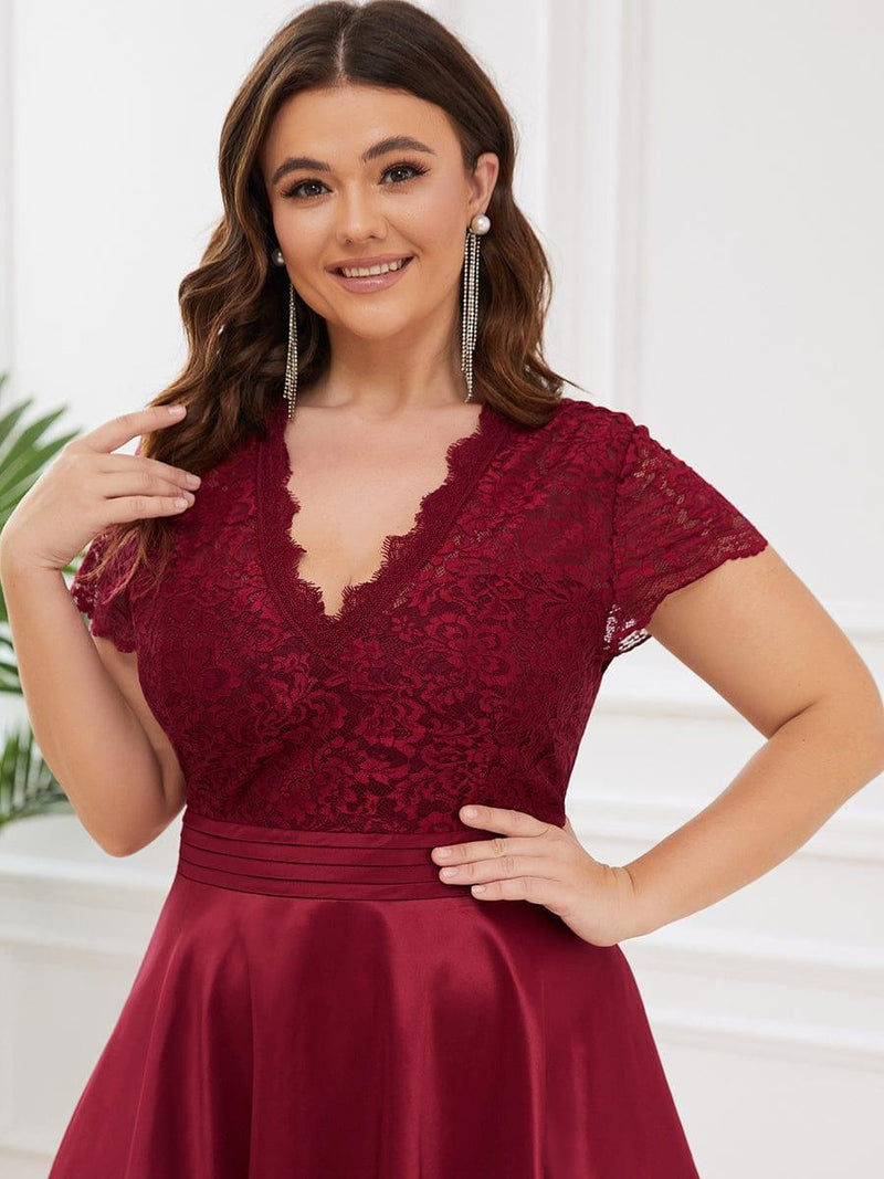 ever HARLEY|Romantic V-neck Lace Bodice Wedding Guest Dress with Pockets