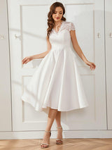 ever HARLEY|Romantic V-neck Lace Bodice Wedding Guest Dress with Pockets
