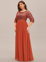 pretty FLORENCE|Plus Size Women's Long Chiffon & Sequin Evening Dresses for Mother of the Bride