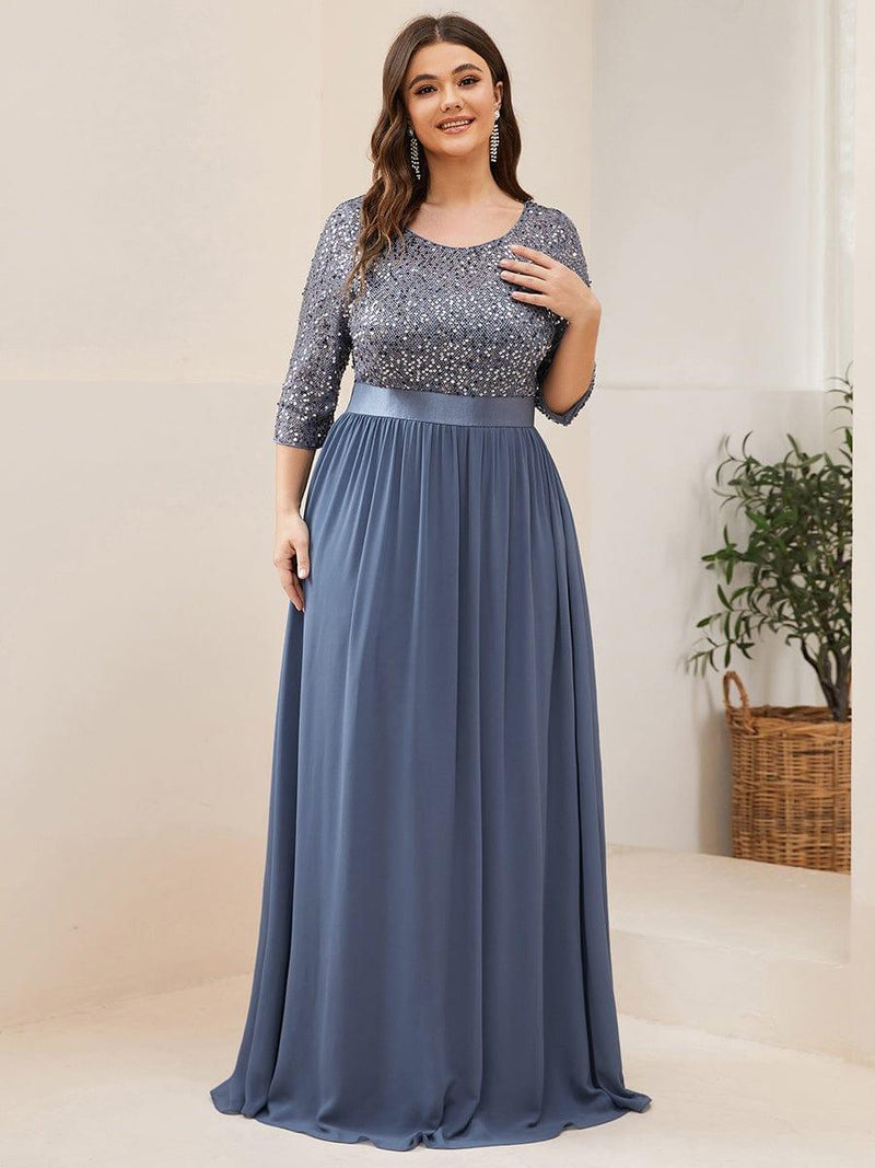 pretty FLORENCE|Plus Size Women's Long Chiffon & Sequin Evening Dresses for Mother of the Bride