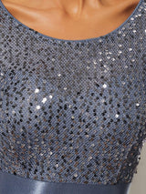 ever FLORENCE|Elegant Round Neckline Long Sleeves Sequin Evening Dress