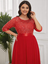 pretty FLORENCE|Plus Size Women's Long Chiffon & Sequin Evening Dresses for Mother of the Bride