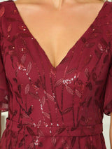 ever DIONE|Gorgeous V Neck Leaf-Sequined Fishtail Party Dress