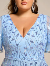 ever DIONE|Gorgeous V Neck Leaf-Sequined Fishtail Party Dress