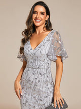 ever DIONE|Gorgeous V Neck Leaf-Sequined Fishtail Party Dress