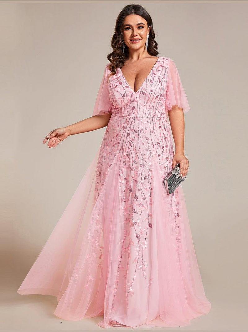 pretty ASTRAL|Plus Size Floor Length Formal Evening Gowns for Weddings