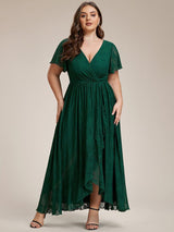 pretty ELISE|Plus Size Ruffled Lace Formal Evening Dress