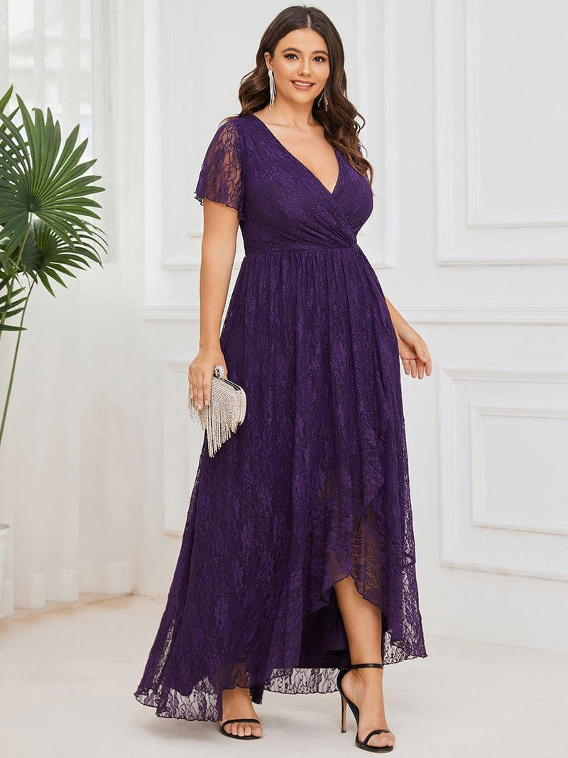pretty ELISE|Plus Size Ruffled Lace Formal Evening Dress