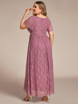pretty ELISE|Plus Size Ruffled Lace Formal Evening Dress