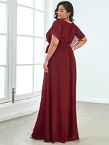 ever LEORA|Flowy Pleated A-Line Chiffon Tie-Waist Bridesmaid Dress