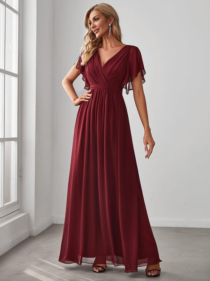 ever LEORA|Flowy Pleated A-Line Chiffon Tie-Waist Bridesmaid Dress
