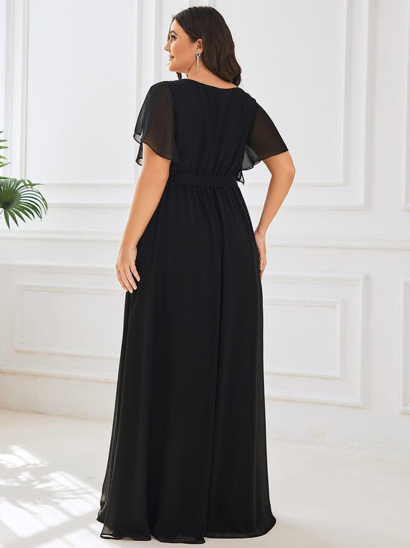 ever LEORA|Flowy Pleated A-Line Chiffon Tie-Waist Bridesmaid Dress