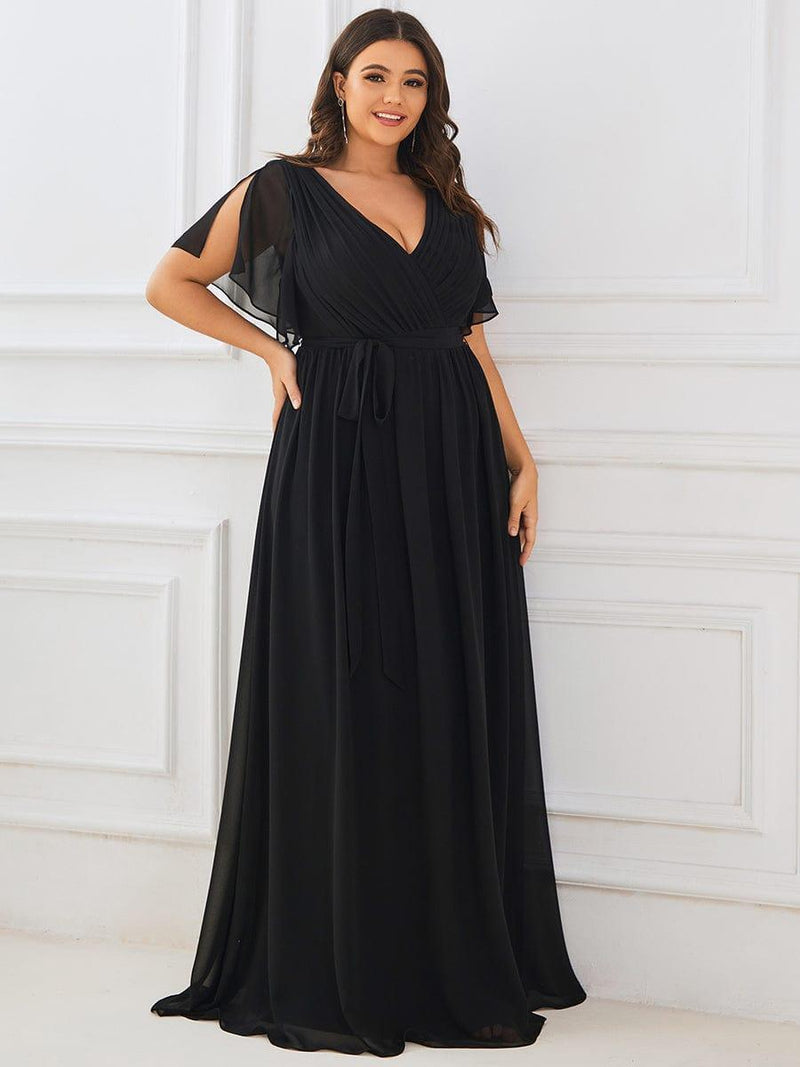 ever LEORA|Flowy Pleated A-Line Chiffon Tie-Waist Bridesmaid Dress