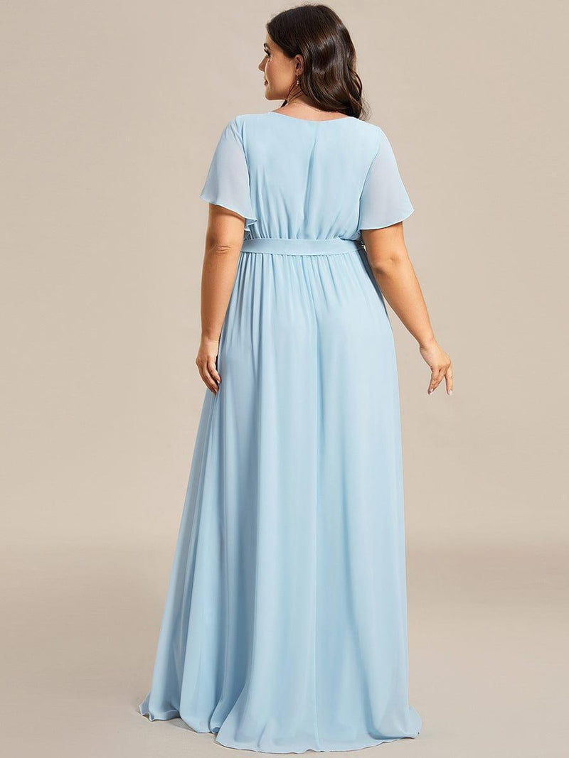 ever LEORA|Flowy Pleated A-Line Chiffon Tie-Waist Bridesmaid Dress